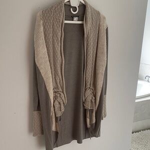 VENUS Taupe and Beige Sweater Cardigan